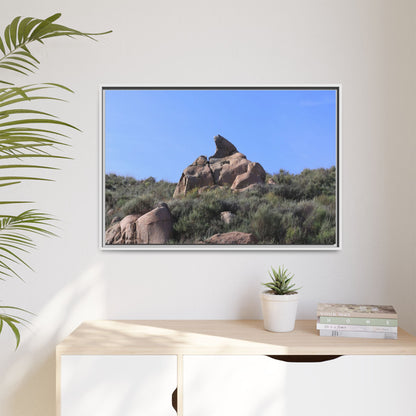 Sagebrush Landscape with Boulder Outcrop - Unique Stretched Canvas Wall Art - Art By Earth
