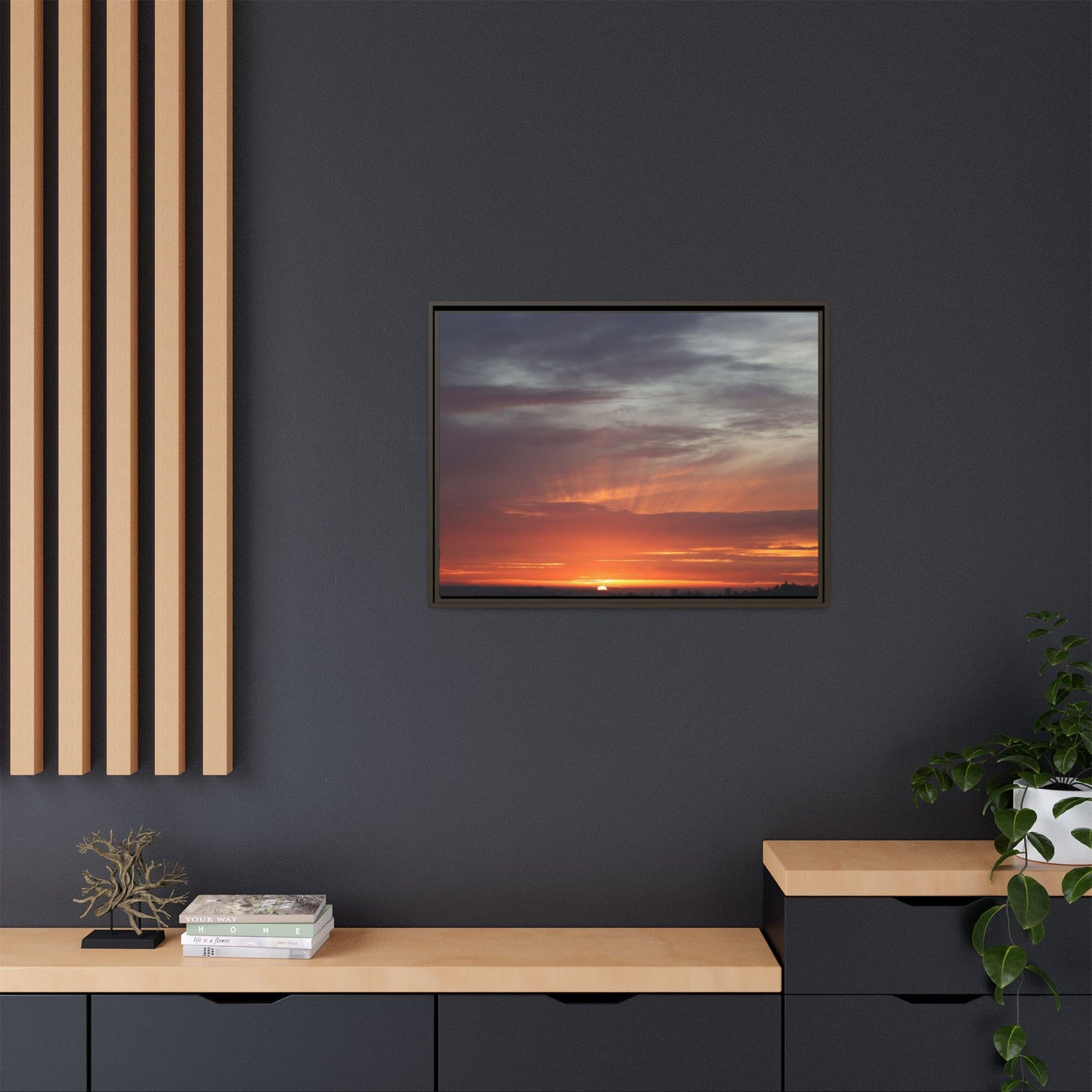 Fiery Horizon - Unique Stretched Canvas Wall Art - Art By Earth
