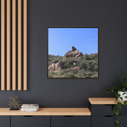 Sagebrush Landscape with Boulder Outcrop - Unique Stretched Canvas Wall Art - Art By Earth