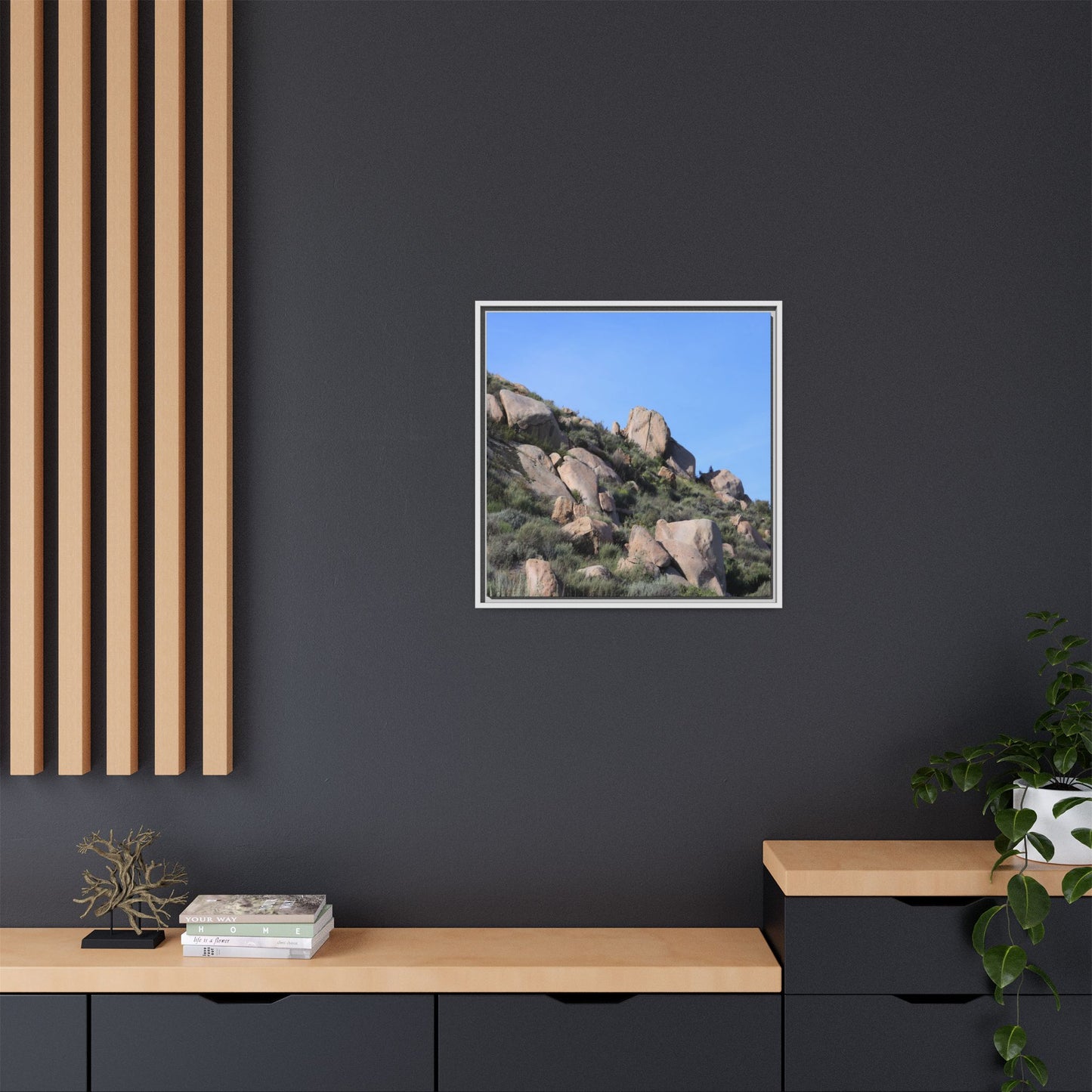 Ancient Boulders in Arid Landscape - Unique Stretched Canvas Wall Art - Art By Earth
