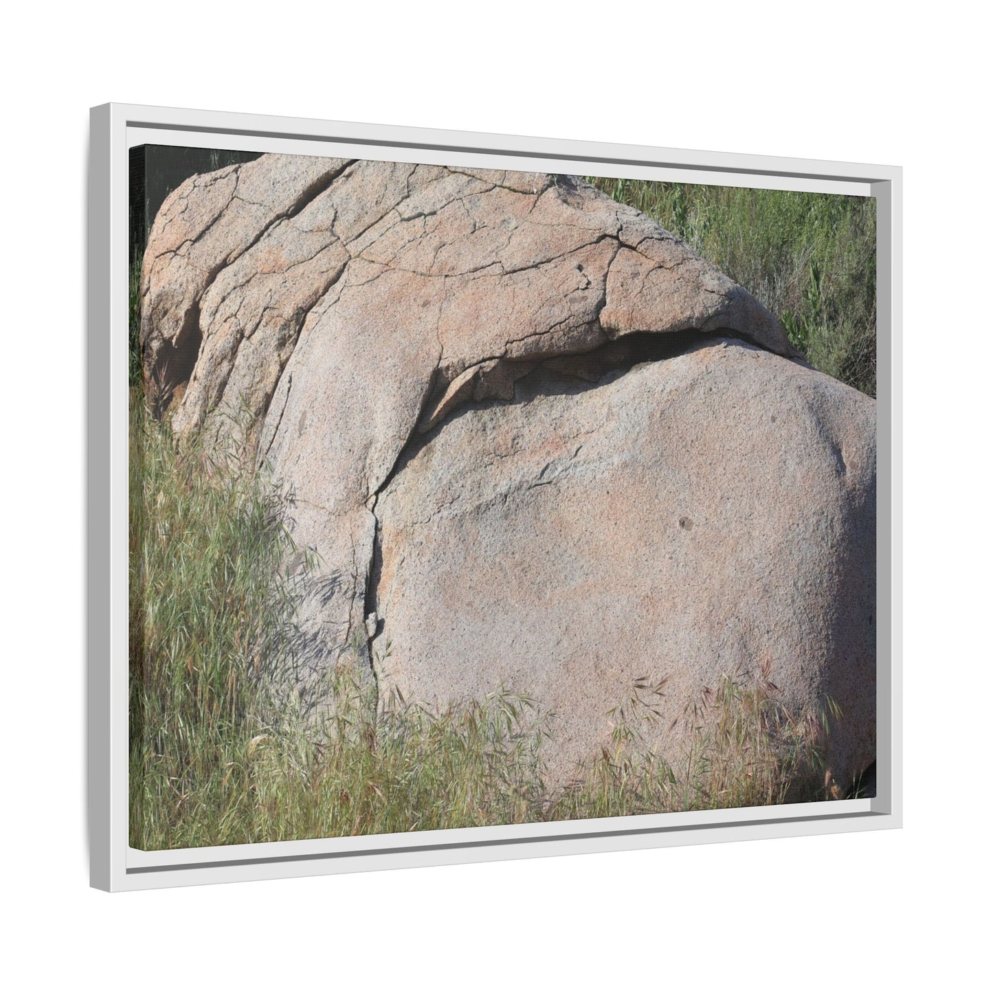 Stone Head Emerging from Earth - Unique Stretched Canvas Wall Art - Art By Earth