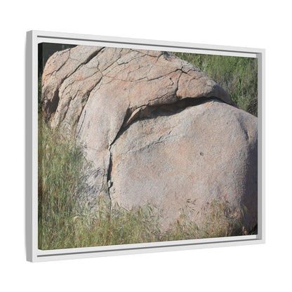 Stone Head Emerging from Earth - Unique Stretched Canvas Wall Art - Art By Earth