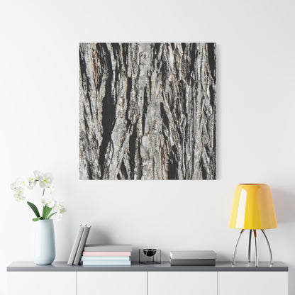 Bark Layers in Monochrome - Unique Frameless Canvas Wall Art - Art By Earth