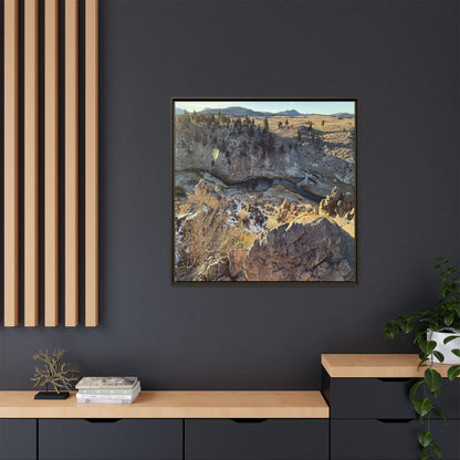 Fractured Landscape at Dawn - Unique Stretched Canvas Wall Art