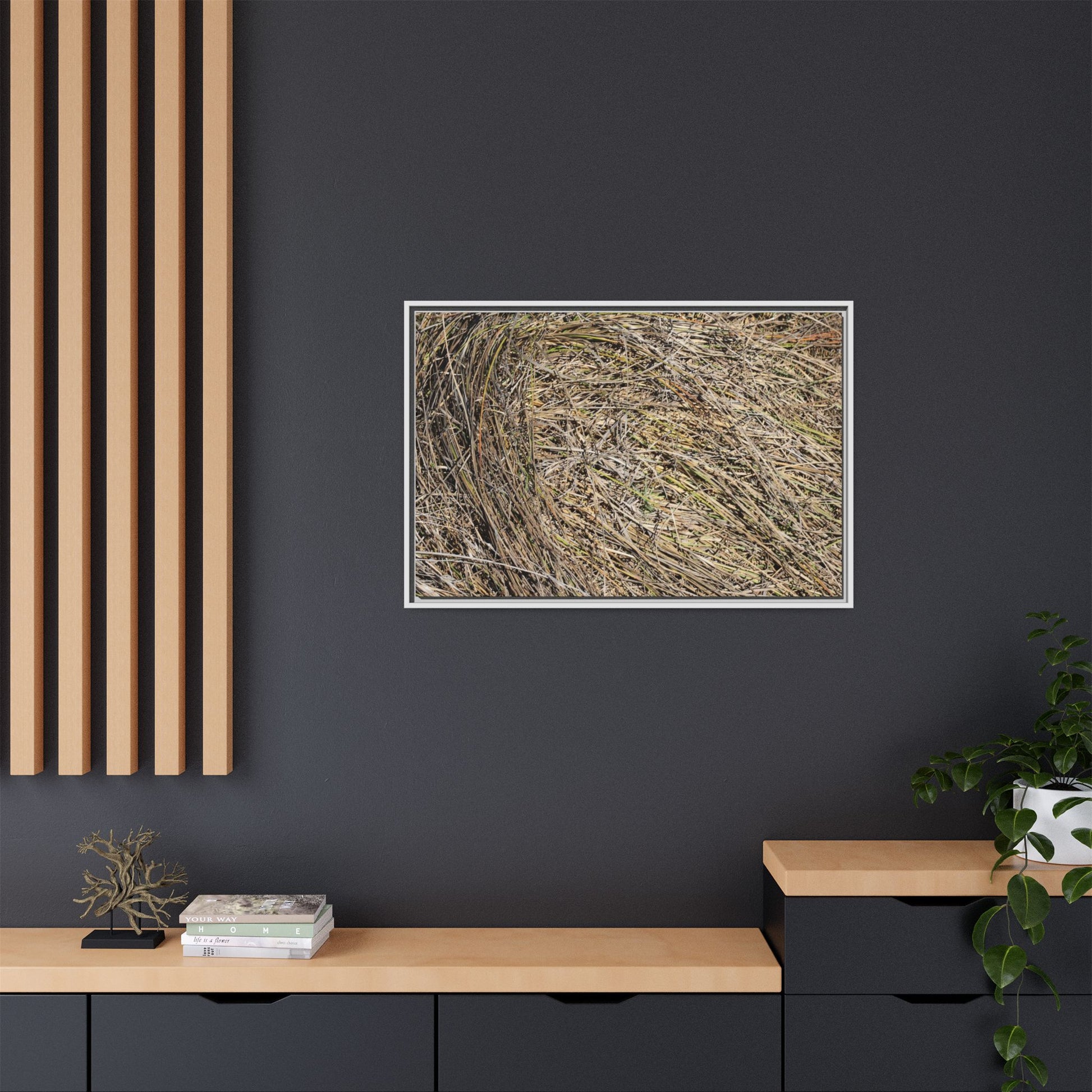 Tangled Grass Symphony - Unique Stretched Canvas Wall Art - Art By Earth
