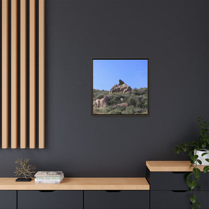 Sagebrush Landscape with Boulder Outcrop - Unique Stretched Canvas Wall Art - Art By Earth