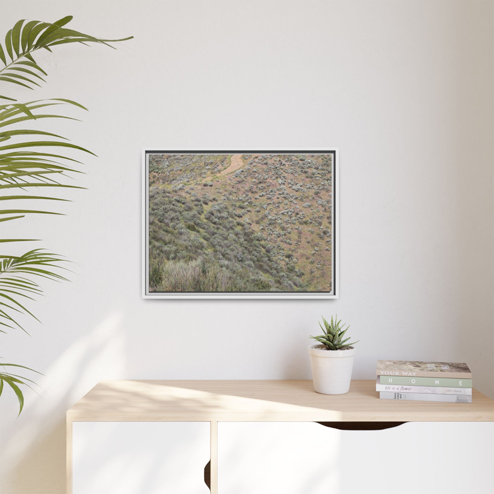 Arid Landscape with Winding Path - Unique Stretched Canvas Wall Art - Art By Earth