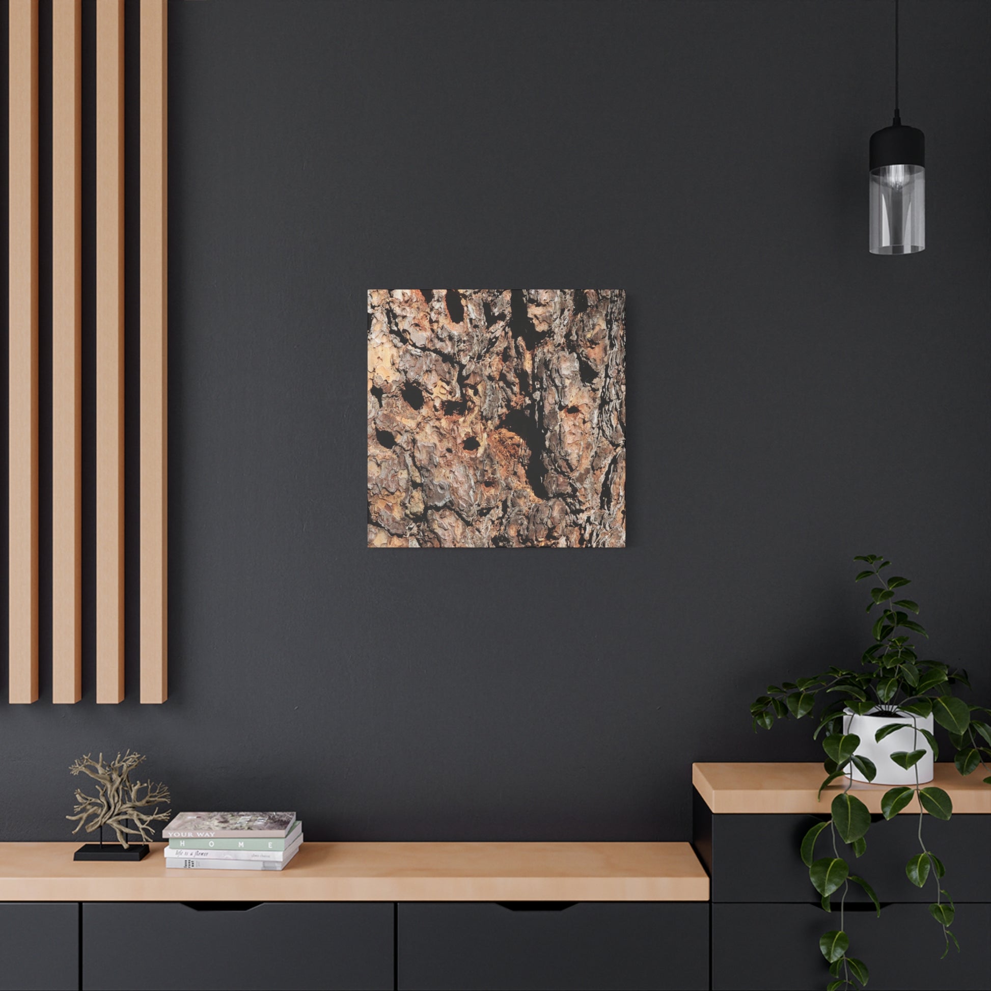 Tree Bark Mosaic - Unique Frameless Canvas Wall Art - Art By Earth