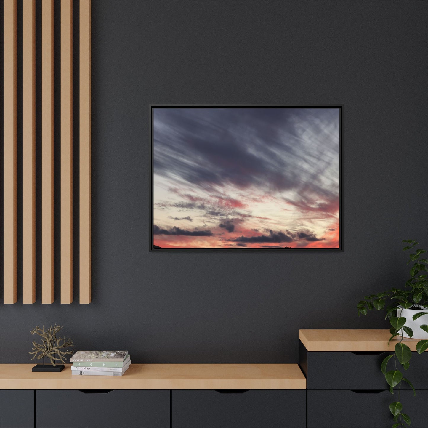 Fiery Sky at Dusk - Unique Stretched Canvas Wall Art - Art By Earth