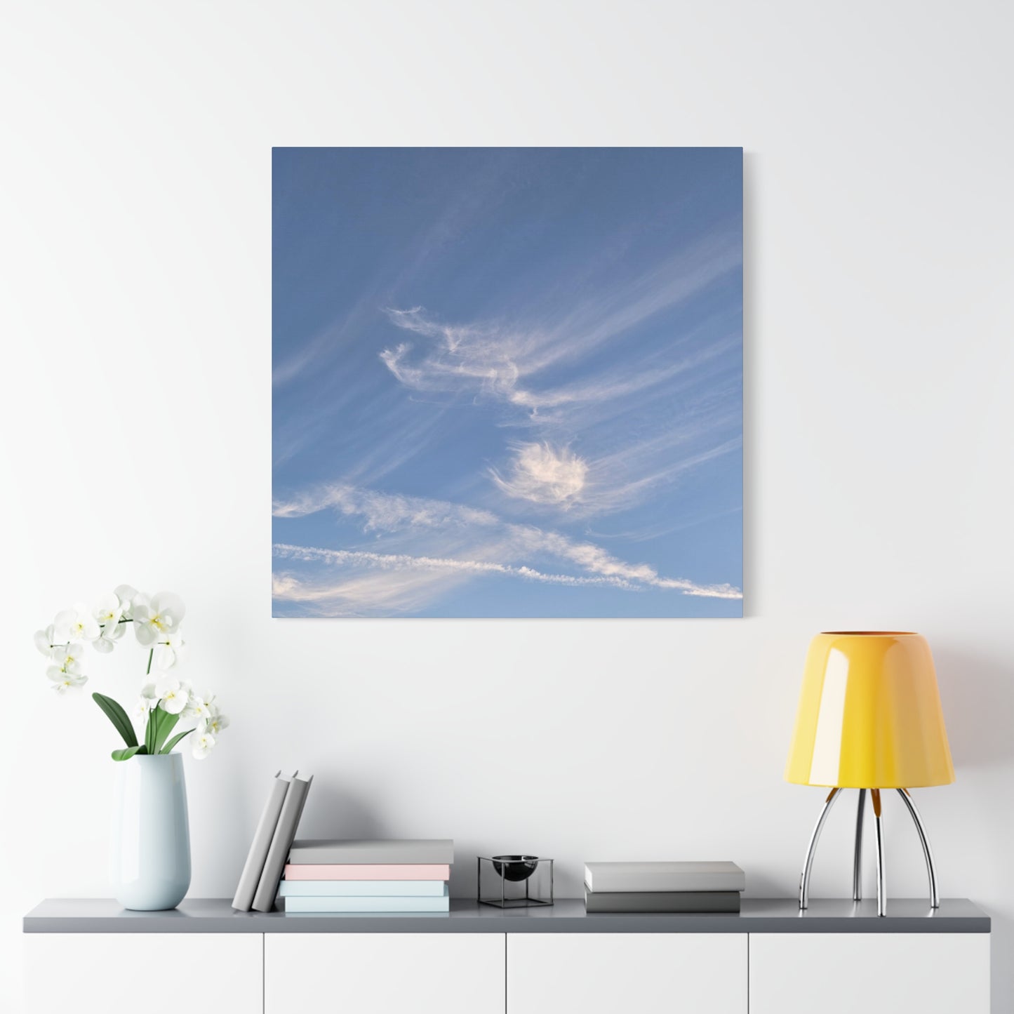 Wispy Whispers of Azure - Unique Frameless Canvas Wall Art - Art By Earth