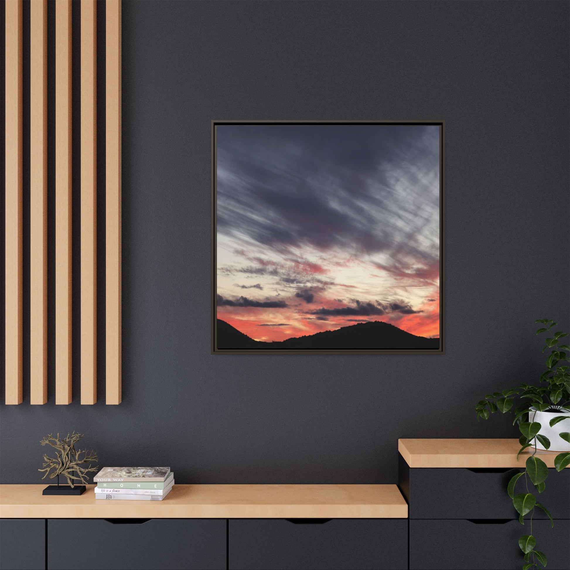 Fiery Sky at Dusk - Unique Stretched Canvas Wall Art - Art By Earth