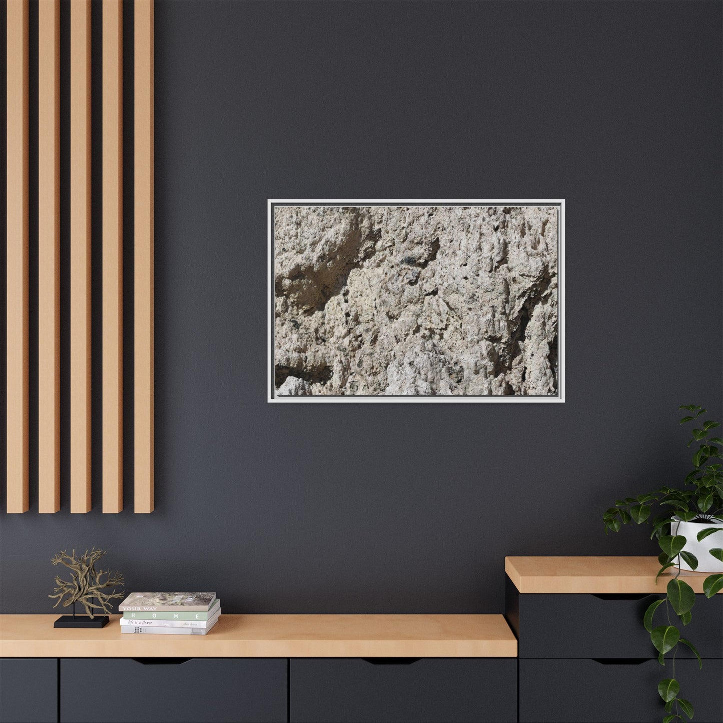 Weathered Stone Whispers - Unique Stretched Canvas Wall Art