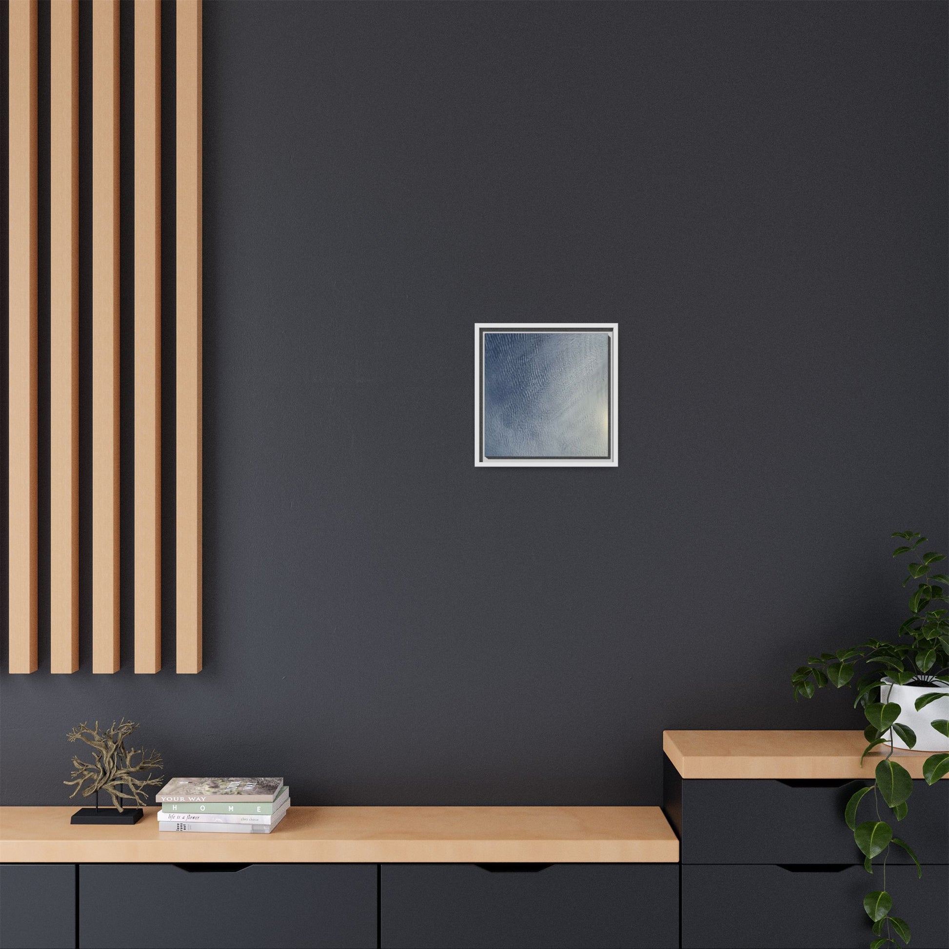 Undulating Whispers of Cerulean Stillness - Unique Stretched Canvas Wall Art - Art By Earth