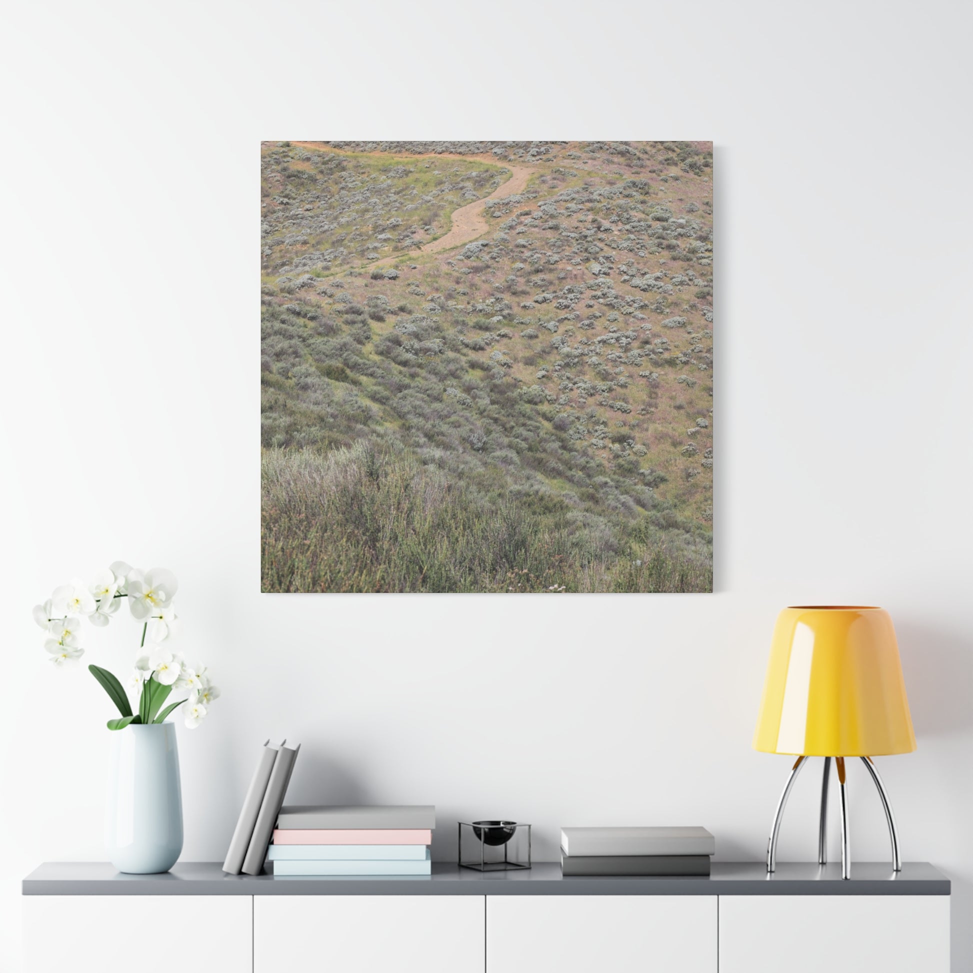 Desert Path Through Sagebrush - Unique Frameless Canvas Wall Art - Art By Earth
