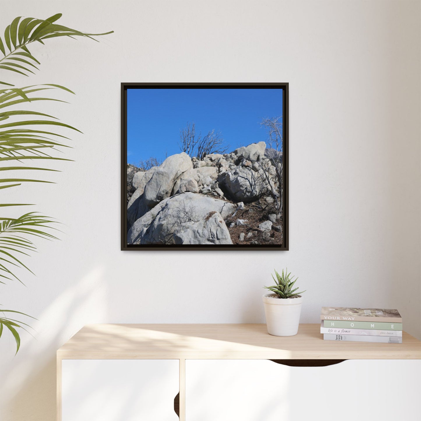 Barren Landscape with Boulder Formations - Unique Stretched Canvas Wall Art - Art By Earth