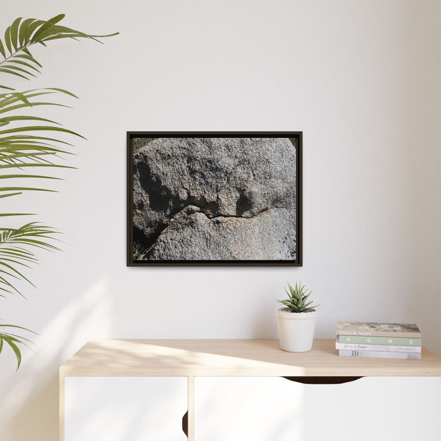 Stone Skull in Desert - Unique Stretched Canvas Wall Art