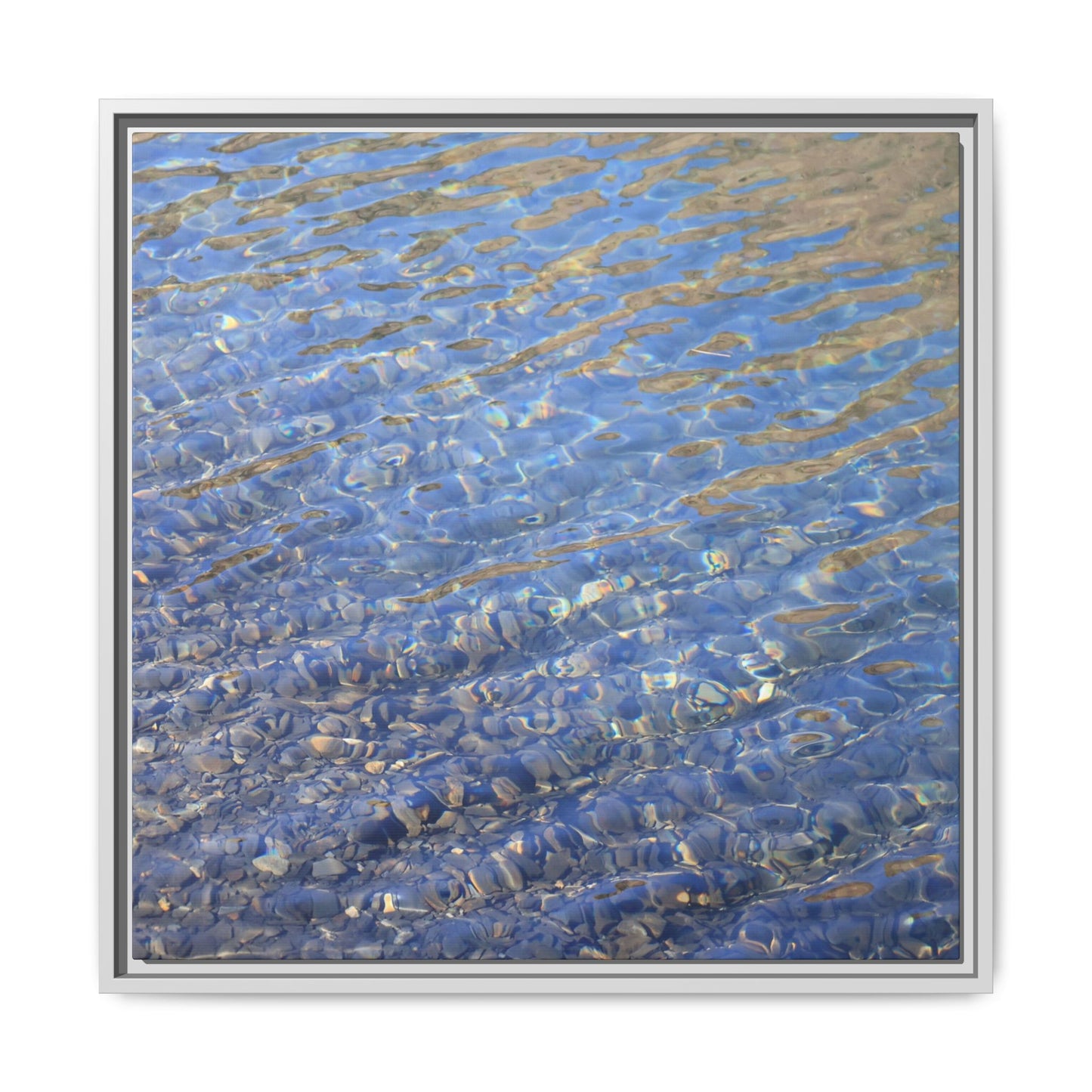 Aqua Fragments - Unique Stretched Canvas Wall Art