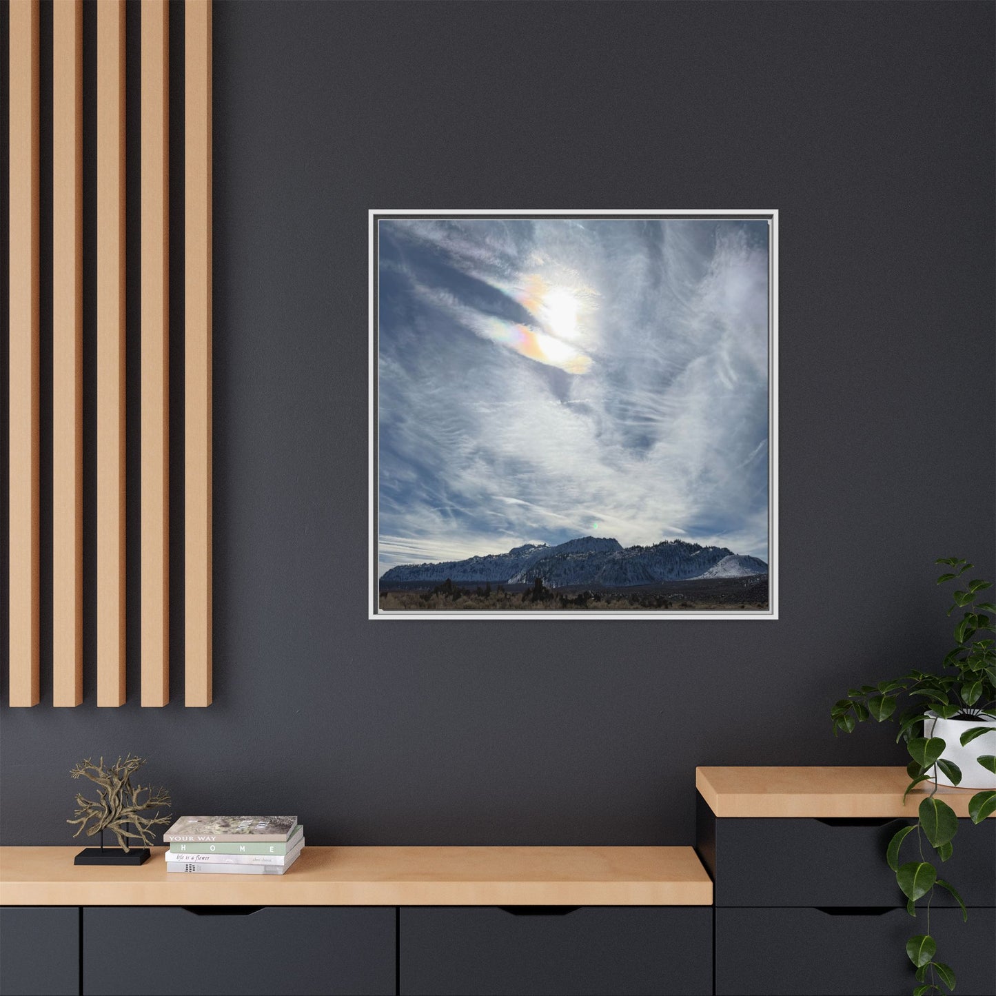 Whispers of Winter's Embrace - Unique Stretched Canvas Wall Art