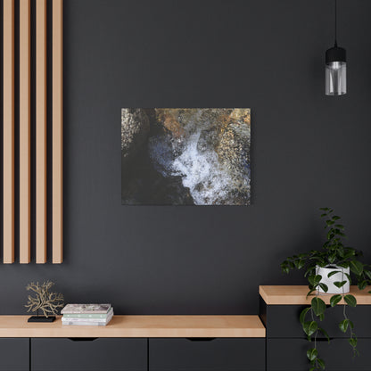 Water's Whisper Between Stone - Unique Frameless Canvas Wall Art - Art By Earth