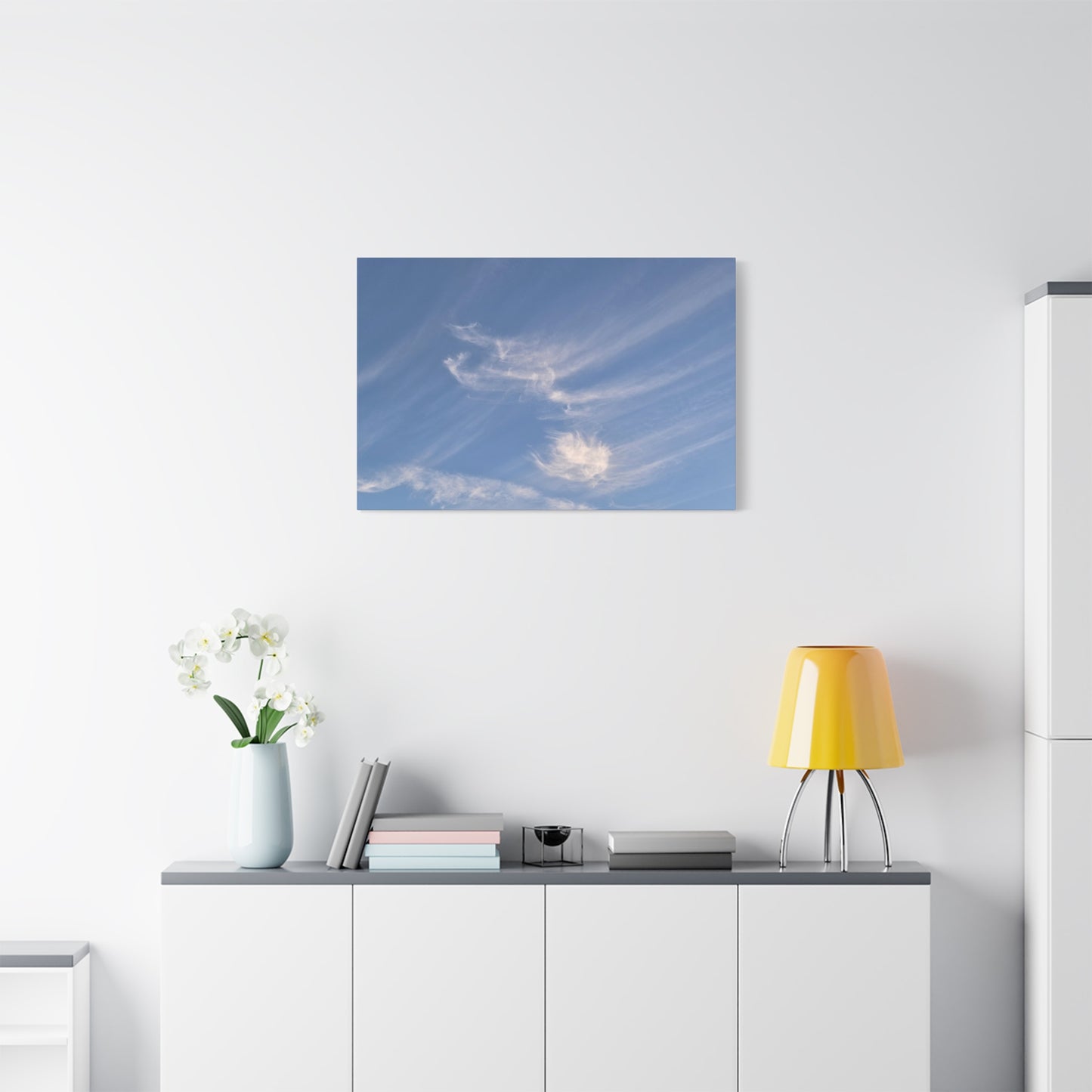 Wispy Whispers of Azure - Unique Frameless Canvas Wall Art - Art By Earth