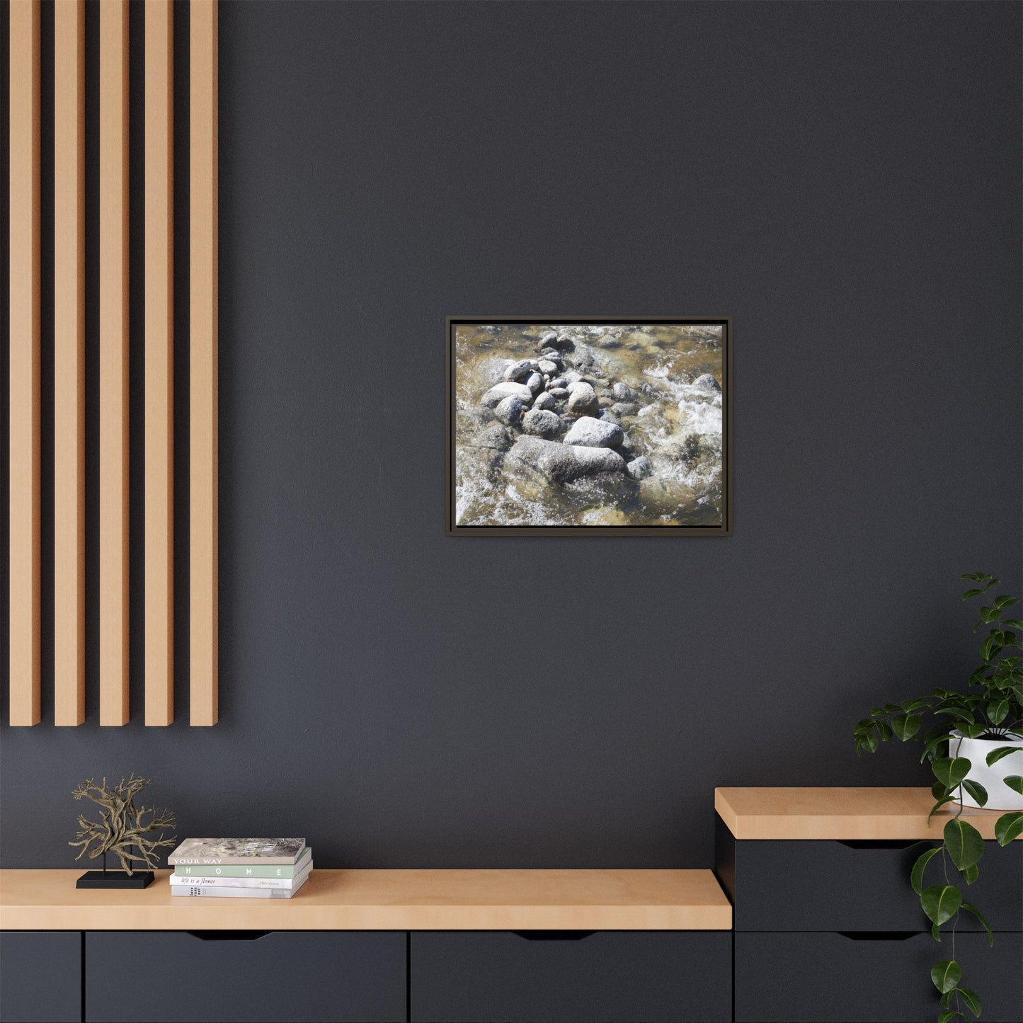 Mountain Stream Flow - Unique Stretched Canvas Wall Art - Art By Earth