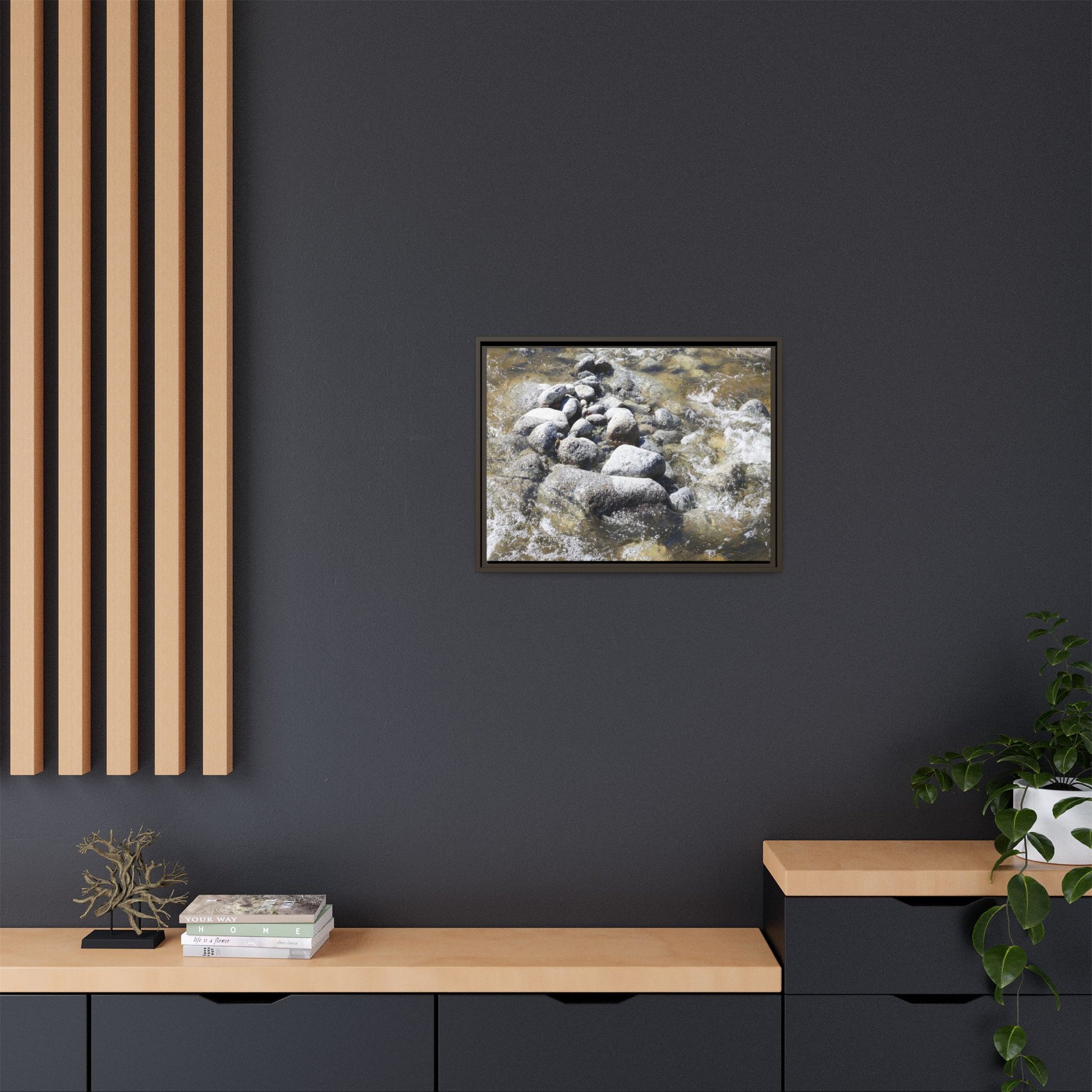 Mountain Stream Flow - Unique Stretched Canvas Wall Art - Art By Earth