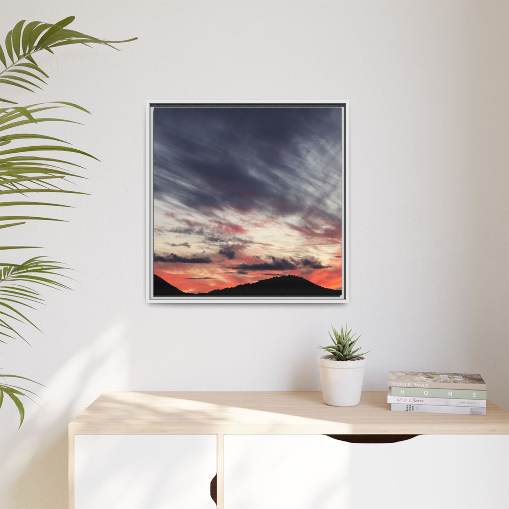 Fiery Sky at Dusk - Unique Stretched Canvas Wall Art - Art By Earth