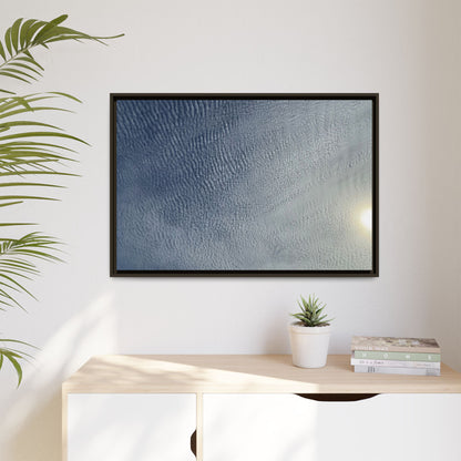 Undulating Whispers of Cerulean Stillness - Unique Stretched Canvas Wall Art - Art By Earth