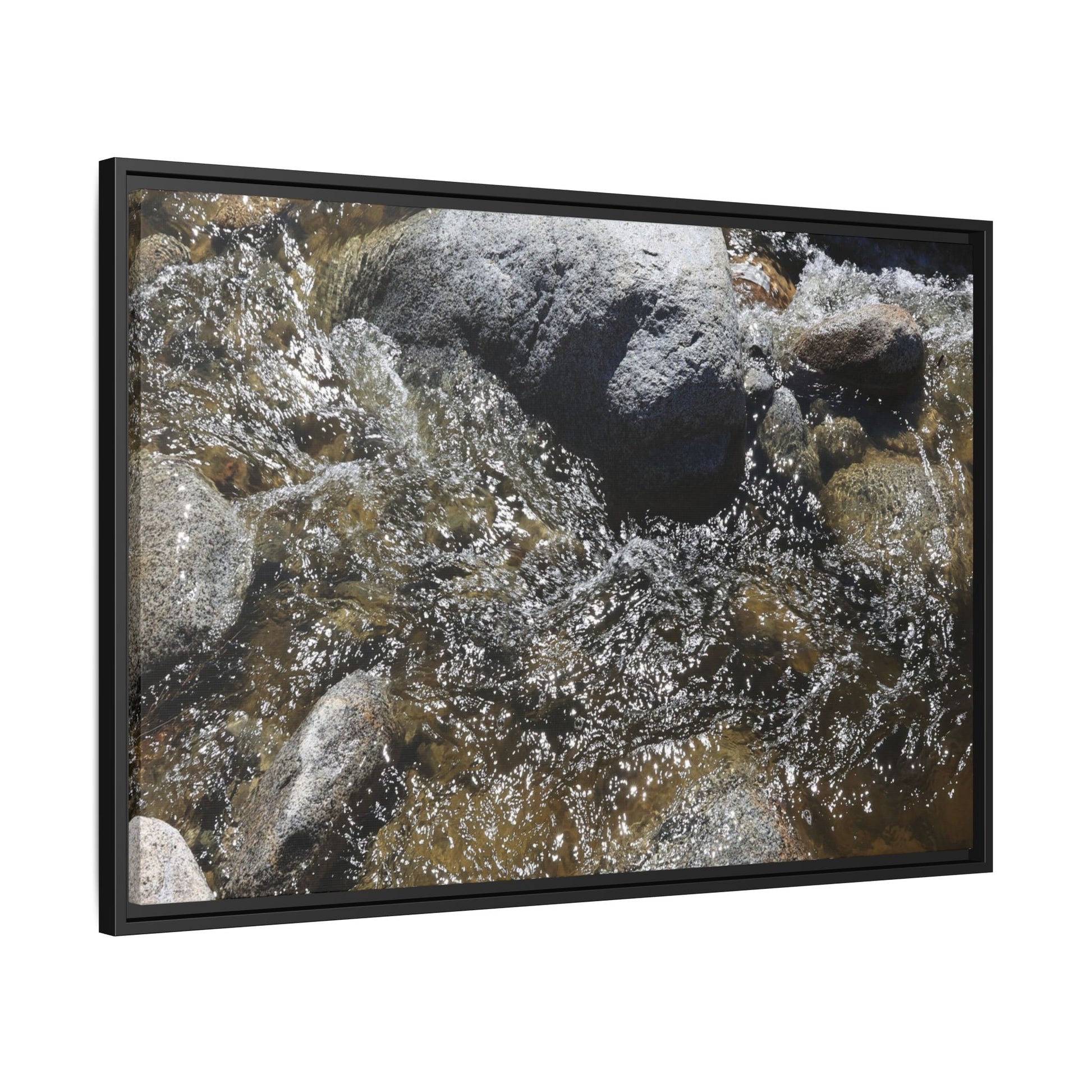 Water's Dance Over Stone - Unique Stretched Canvas Wall Art - Art By Earth
