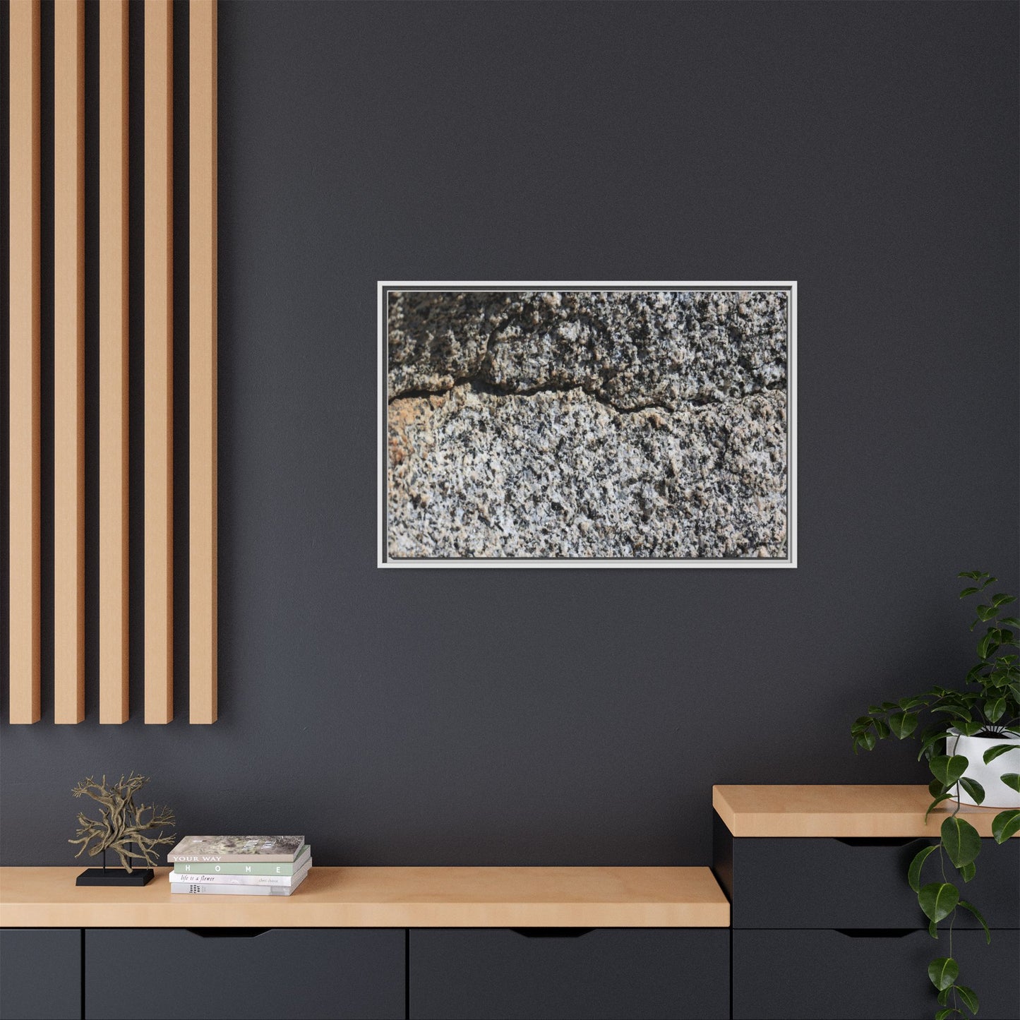 Weathered Stone Surface - Unique Stretched Canvas Wall Art