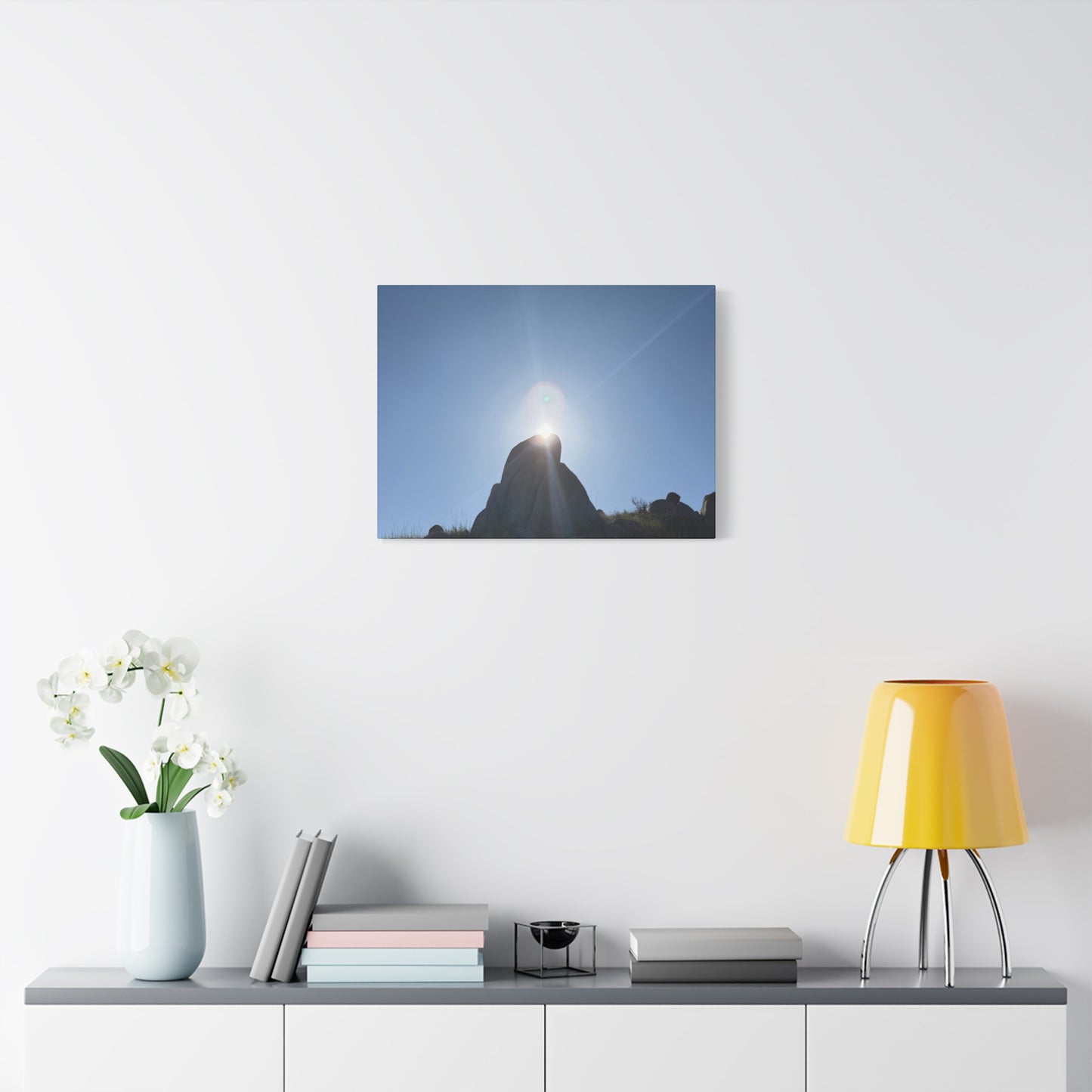 Sunburst Over Stone - Unique Frameless Canvas Wall Art - Art By Earth