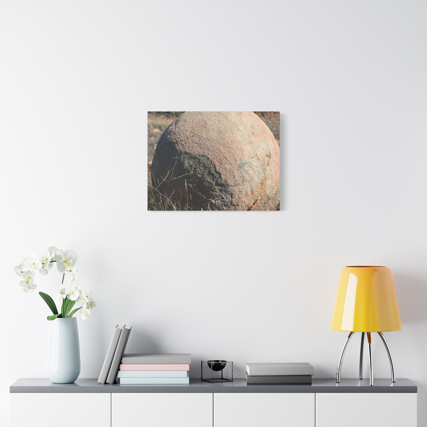 Spherical Stone at Rest - Unique Stretched Canvas Wall Art - Art By Earth
