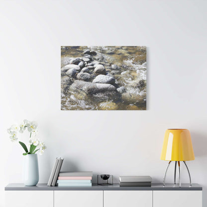 River Stones - Unique Frameless Canvas Wall Art - Art By Earth