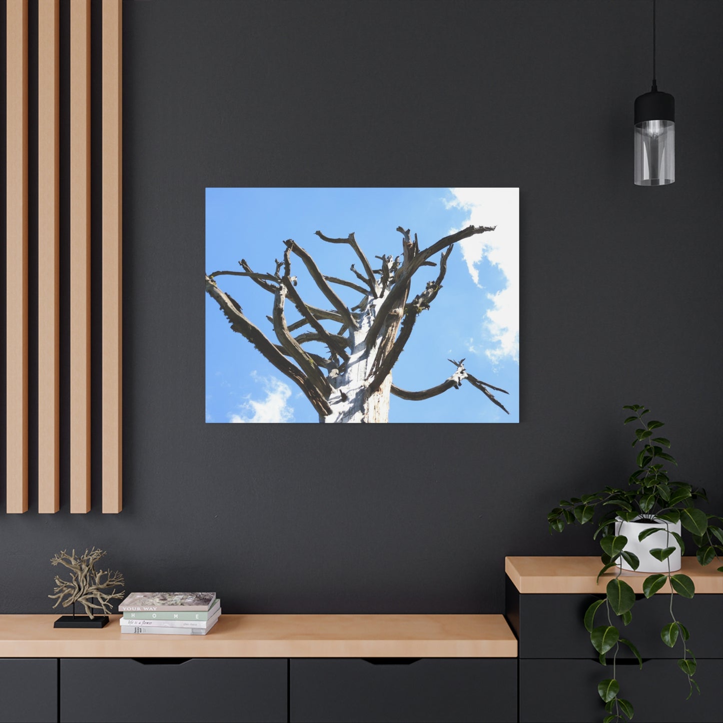Skeletal Branches Reaching - Unique Frameless Canvas Wall Art - Art By Earth