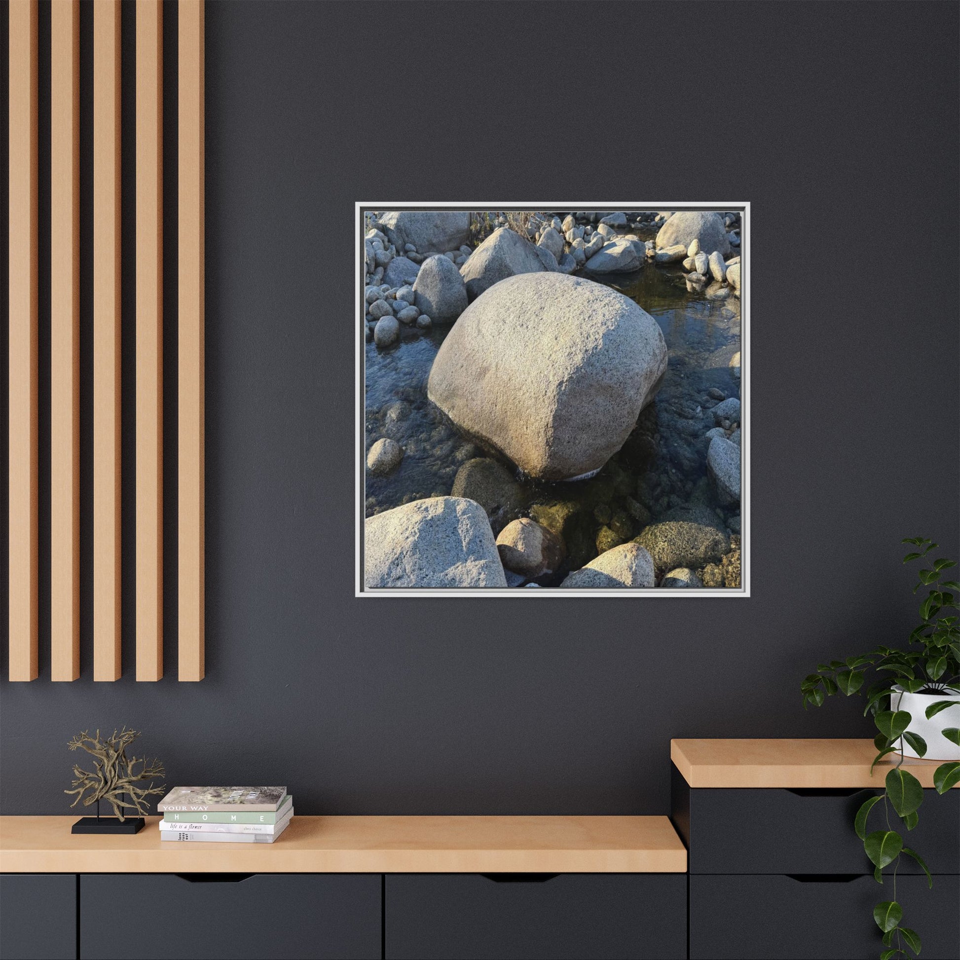 Rocky Riverbed - Unique Stretched Canvas Wall Art - Art By Earth