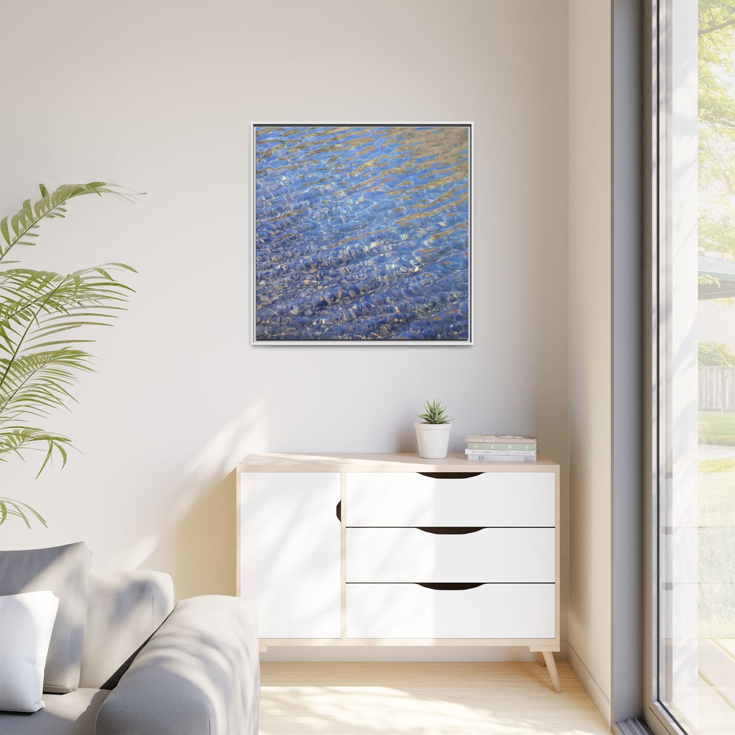 Aqua Fragments - Unique Stretched Canvas Wall Art