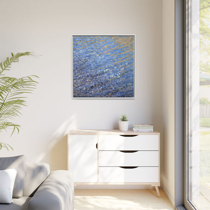 Aqua Fragments - Unique Stretched Canvas Wall Art
