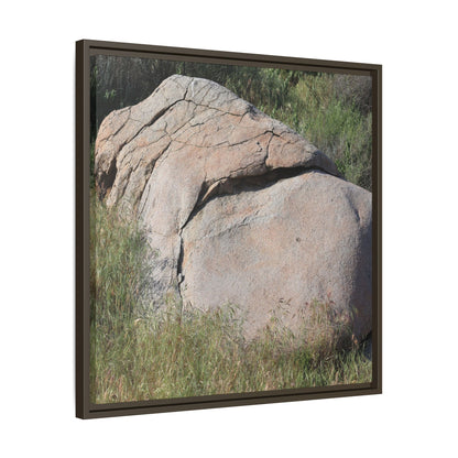 Stone Head Emerging from Earth - Unique Stretched Canvas Wall Art - Art By Earth