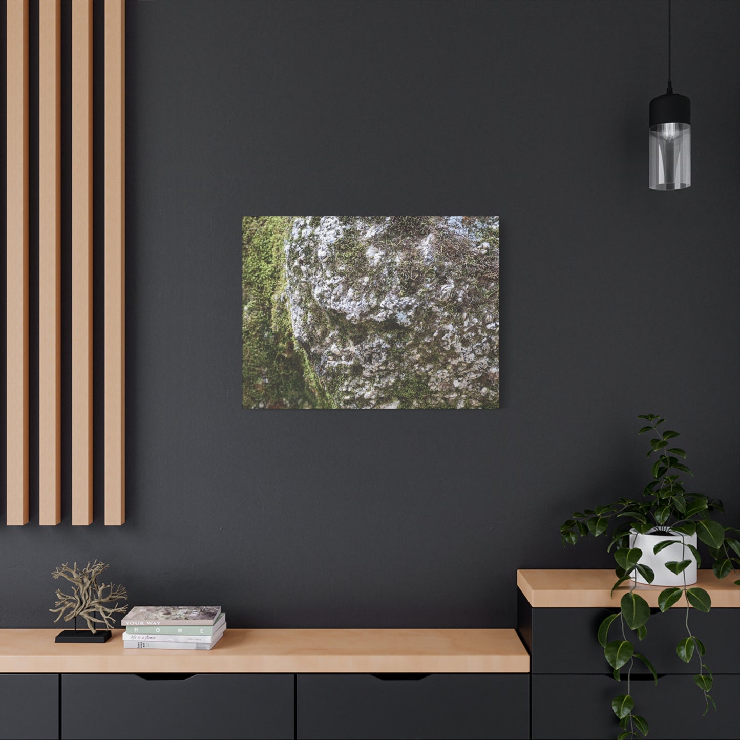 Moss and Stone Whispers - Unique Frameless Canvas Wall Art - Art By Earth