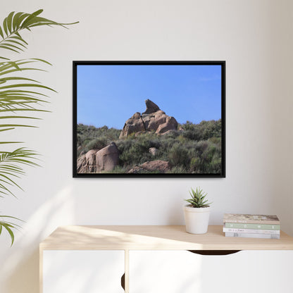 Sagebrush Landscape with Boulder Outcrop - Unique Stretched Canvas Wall Art - Art By Earth