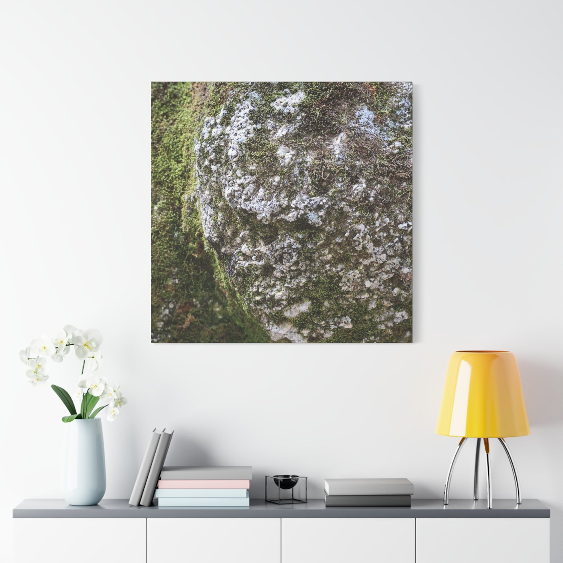 Moss and Stone Whispers - Unique Frameless Canvas Wall Art - Art By Earth