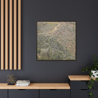 Arid Landscape with Winding Path - Unique Stretched Canvas Wall Art - Art By Earth