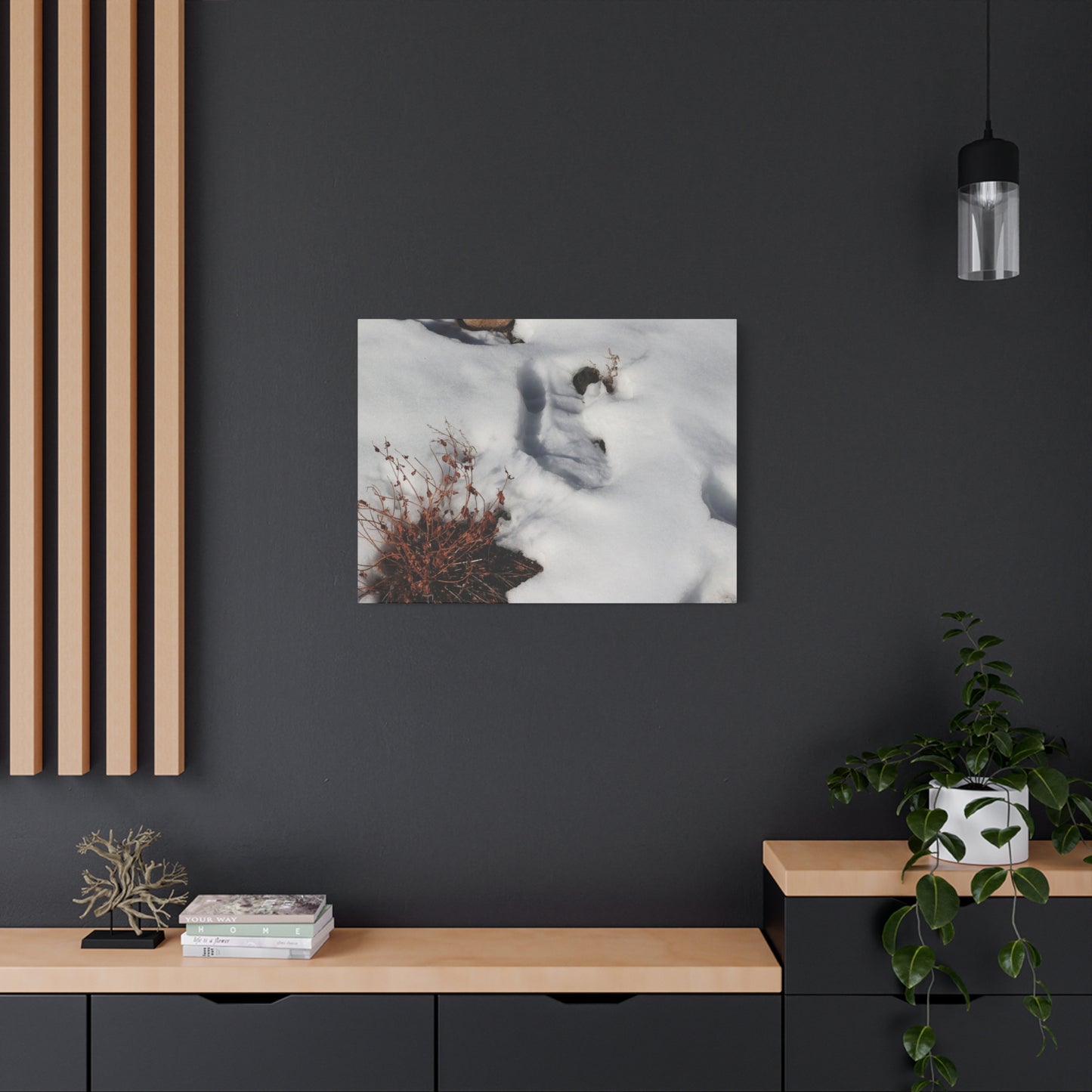 Snow's Tender Embrace - Unique Frameless Canvas Wall Art