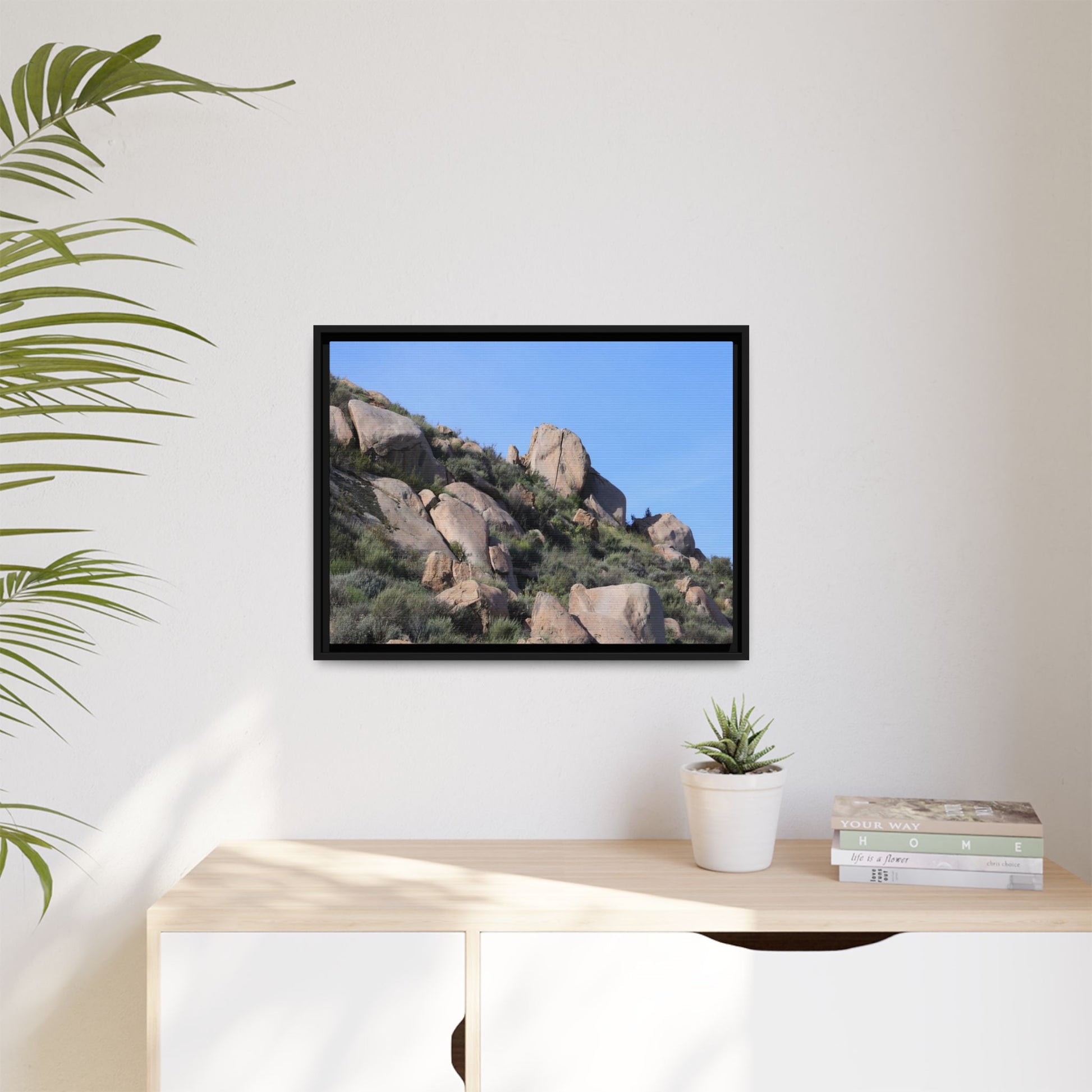 Ancient Boulders in Arid Landscape - Unique Stretched Canvas Wall Art - Art By Earth