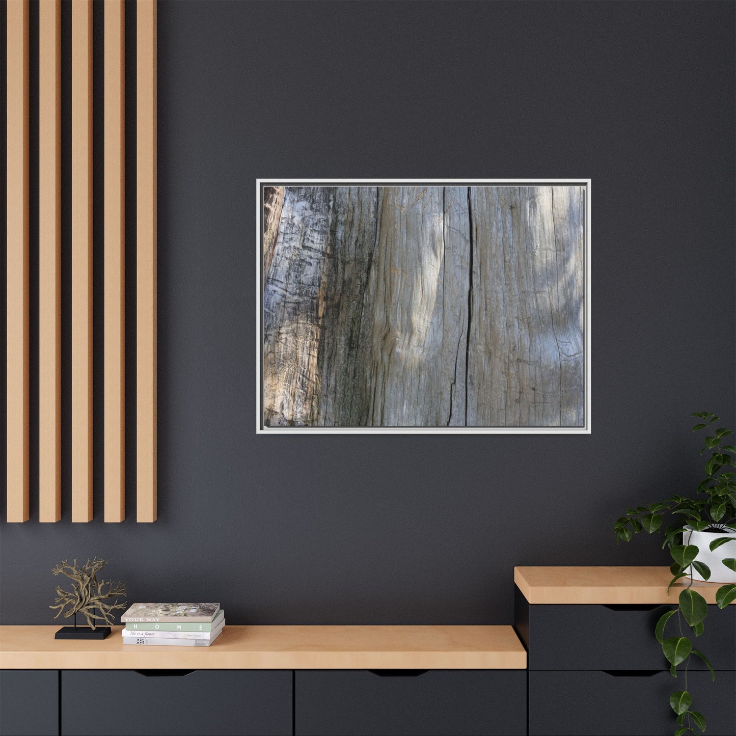 Cracked Timber Texture - Unique Stretched Canvas Wall Art