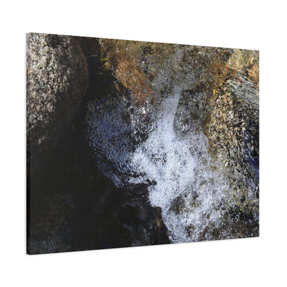 Water's Whisper Between Stone - Unique Frameless Canvas Wall Art - Art By Earth