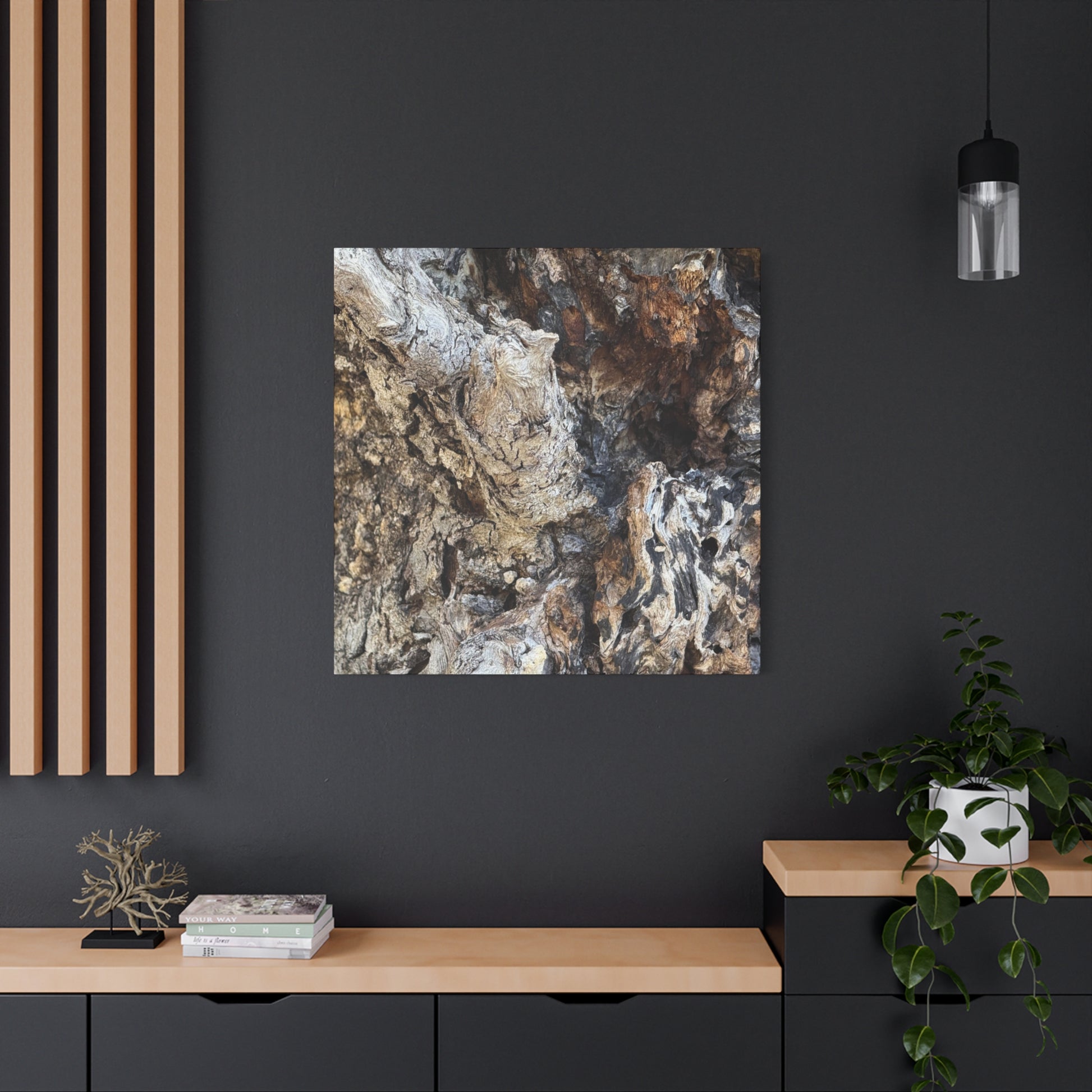 Weathered Bark Texture - Unique Frameless Canvas Wall Art - Art By Earth