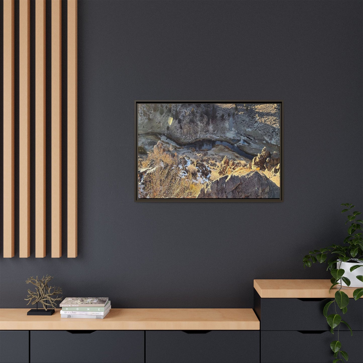 Fractured Landscape at Dawn - Unique Stretched Canvas Wall Art