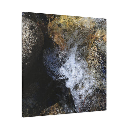 Water's Whisper Between Stone - Unique Frameless Canvas Wall Art - Art By Earth