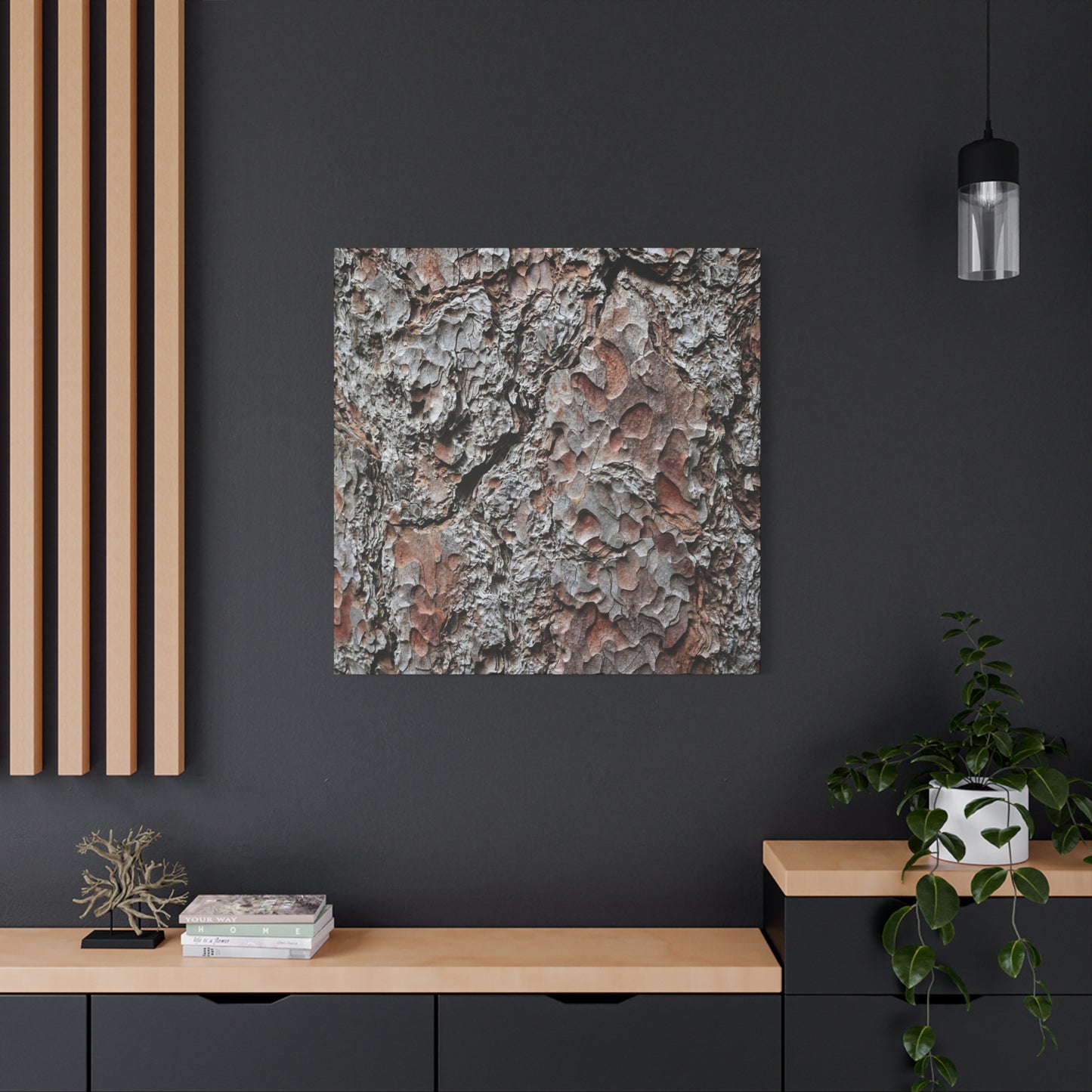 Textured Whispers of Bark - Unique Frameless Canvas Wall Art - Art By Earth